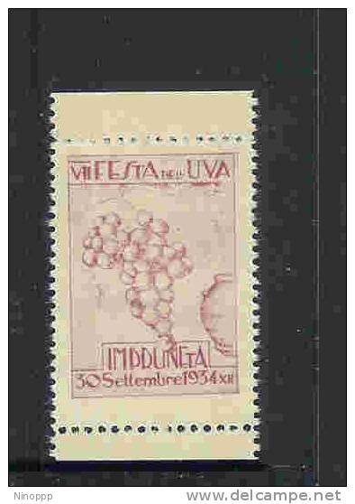 Italy-1934 7th Vine Festival    MNH Sticker - Cinderellas