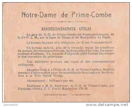 Carnet Pour La Restauration De Notre-Dame De PRIME-COMBE - FONTANES -(Gard) 30 - Blocs & Carnets