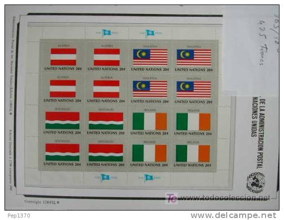 STAMP COLLECTION OF THE UNITED NATIONS U.N. (FLAGS) (35 PHOTOS) - Colecciones (en álbumes)