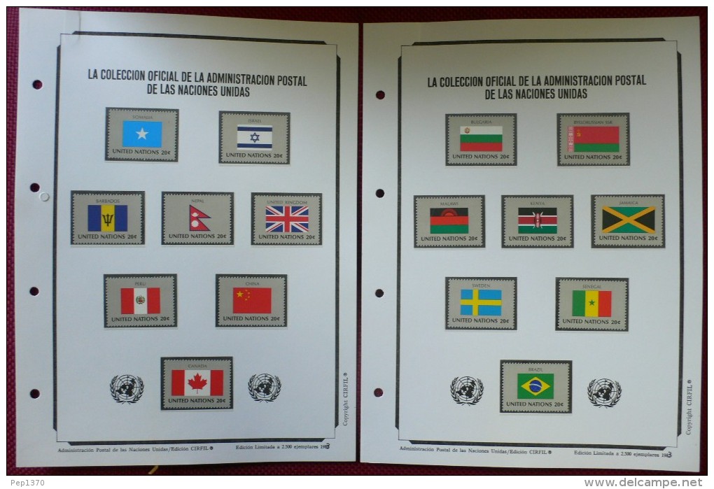 STAMP COLLECTION OF THE UNITED NATIONS U.N. (FLAGS) (35 PHOTOS) - Colecciones (en álbumes)