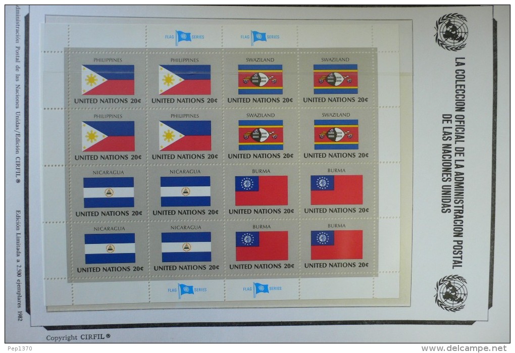 STAMP COLLECTION OF THE UNITED NATIONS U.N. (FLAGS) (35 PHOTOS)