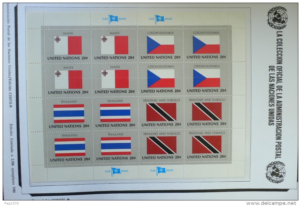 STAMP COLLECTION OF THE UNITED NATIONS U.N. (FLAGS) (35 PHOTOS)