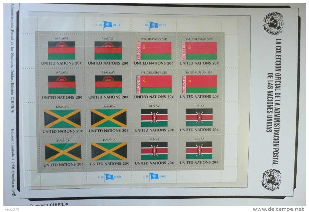 STAMP COLLECTION OF THE UNITED NATIONS U.N. (FLAGS) (35 PHOTOS)