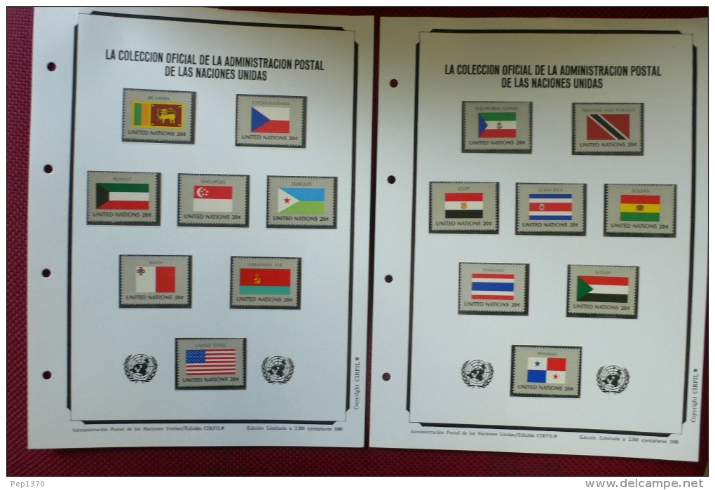 STAMP COLLECTION OF THE UNITED NATIONS U.N. (FLAGS) (35 PHOTOS)