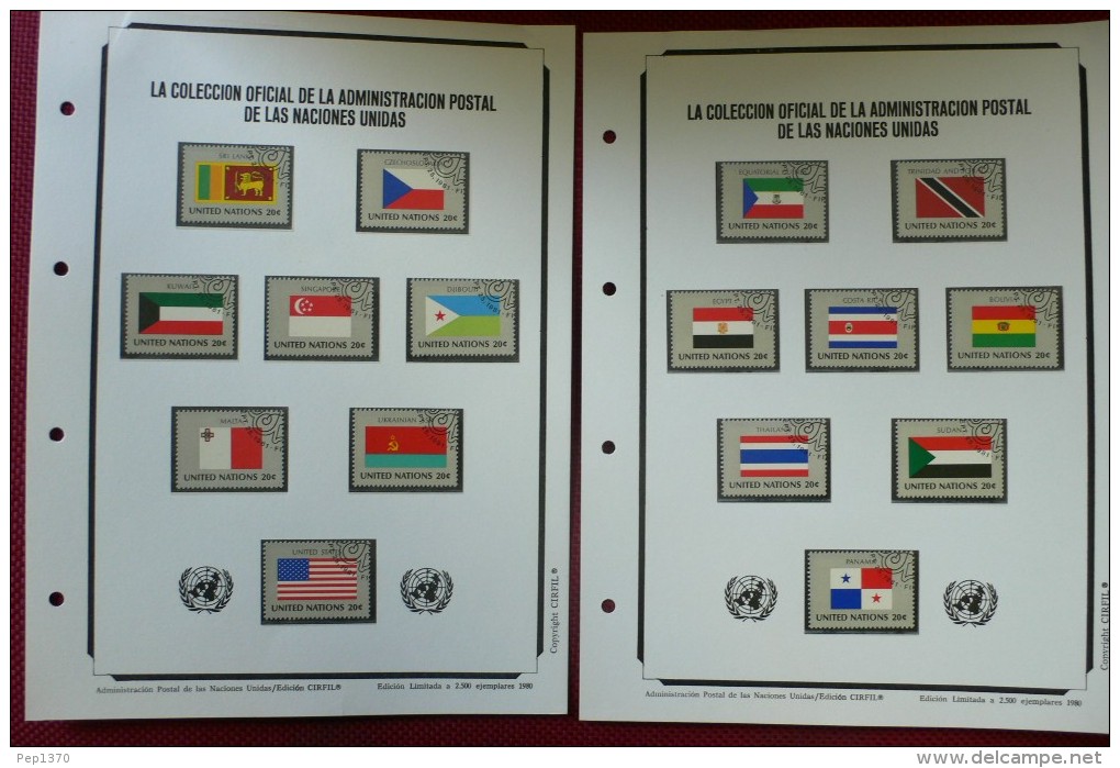 STAMP COLLECTION OF THE UNITED NATIONS U.N. (FLAGS) (35 PHOTOS)