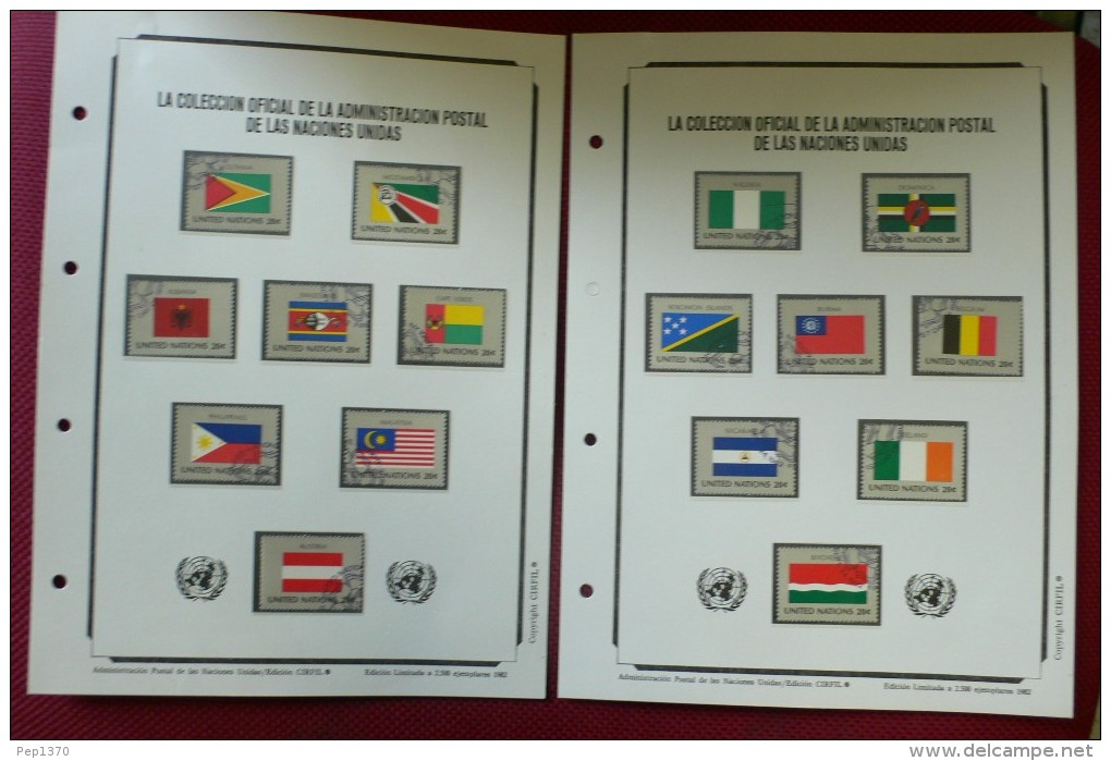 STAMP COLLECTION OF THE UNITED NATIONS U.N. (FLAGS) (35 PHOTOS)