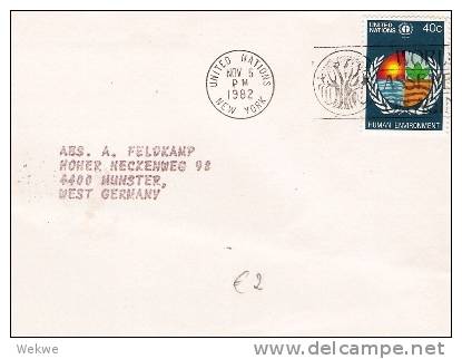 Uny005/  VEREINTE NATIONEN - Umweltschutz 1982, Baum Im Stempel (tree, Arbol) - Storia Postale