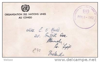 Uny007 VEREINTE NATIONEN - / Friedensmission Im Kongo, Feldpost 1962 - Cartas & Documentos