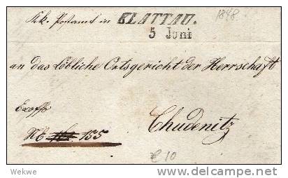 A-V005/ 2-Zeiler Klattau 5. Juni  1848 Nach Chudenitz (Tschechien) - ...-1850 Voorfilatelie