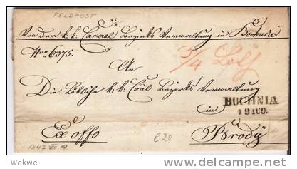 A-V016/ Buchnia  19. Aug. 1847, Militaria, 'Taxe ¾ Nach Brody - ...-1850 Préphilatélie