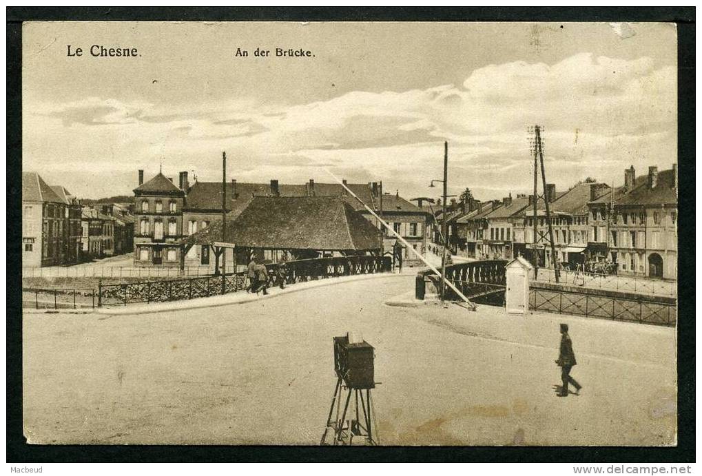 08 - LE CHESNE - An Der Brücke - CARTE RARE AVEC ORGUE DE BARBARIE - Le Chesne