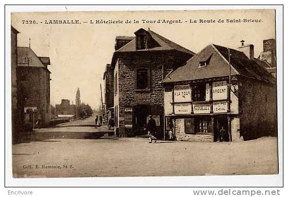 Cpa LAMBALLE Hotellerie De La Tour D'argent N°7228 -etb Mordelet -café Billard - Collec Hamonic - Lamballe