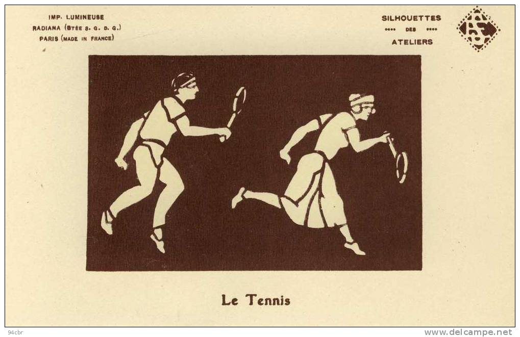 TENNIS  Silhouettes Carte A Systeme (lumineuse) - Tennis