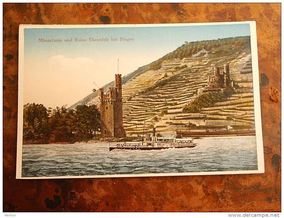 Bingen - Mäuseturm - Steamer  VF+ Cca 1920´s  D11310 - Bingen