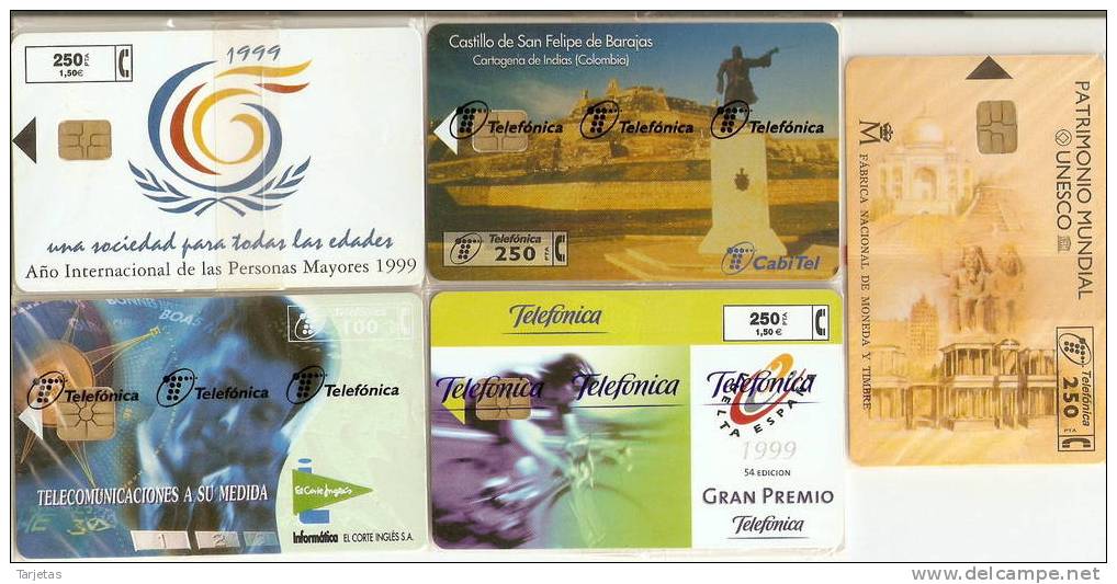 ¡¡OFERTA!! LOTE DE 5 TARJETAS NUEVAS Y PRECINTADAS PRIVADAS DE ESPAÑA - [4] Collections