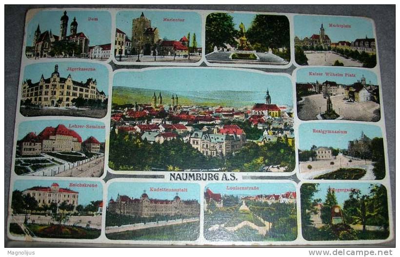 Germany,Naumburg,Jagerkaserne,Lehrer-Seminar,Realgymnasium...,Multipicture,vintage Postcard - Naumburg (Saale)