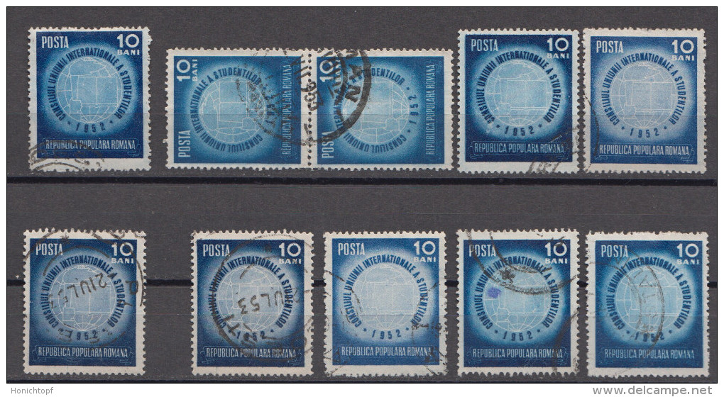 Rumänien; 1952; Michel 1404 O; Studentenverband; 10 Stück - Gebraucht