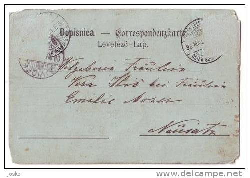 GRUSS Aus ESSEGG  ( Pozdrav Iz Osieka ) **  Travelled To Neusatz 1898 . **  Croatia - Croatia