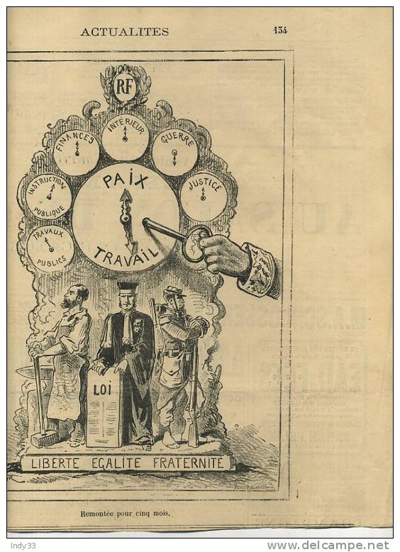 -" ACTUALITES"  PAR DRANER . GRAVURE DU JOURNAL "LE CHARIVARI" 2e 1/2 DU XIXe S. - Otros & Sin Clasificación