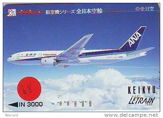 Flugzeug Auf Telefonkarte (68) ANA Avions Telecarte Japon Flugzeuge Air Vliegtuig Aeroplani Airplane Aeroplanos - Aviones