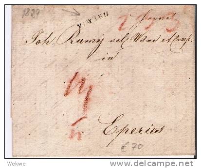 A-V034/ V.Wien (schwarz) 1829 Nach Eperies (mit Textinhalt - ...-1850 Vorphilatelie