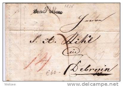 A-V036/ Von Pottau 1828 Frachtsbrief Nach Debrezin (mit Textinhalt) - ...-1850 Voorfilatelie