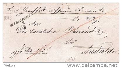 A-V060 - ÖSTERREICH -  / Wischau 1848 Nach Austerlitz - ...-1850 Préphilatélie