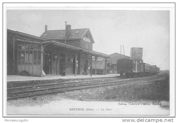 60 )FL) BRETEUIL, LA GARE, Vue Intérieure, ANIMEE, Ed Cartoux Vimeux - Breteuil