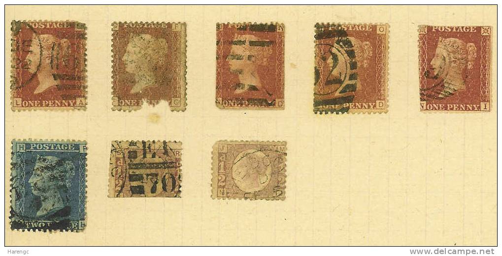 GB Victoiria Lot Divers 1p Rouge, 2p, 4p - Gebruikt