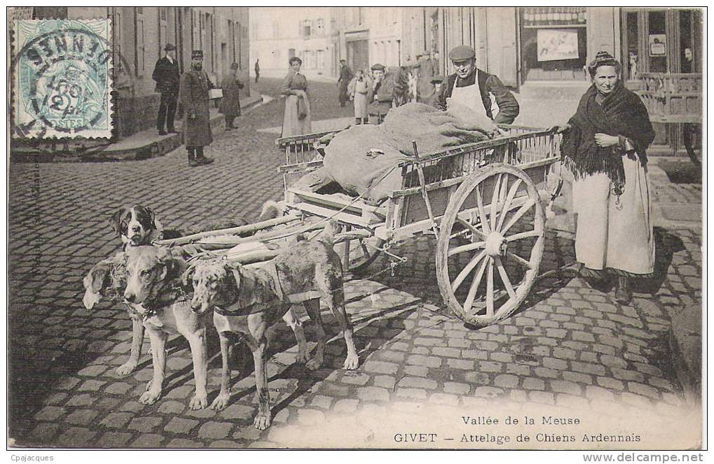 08- GIVET-ATTELAGE DE CHIENS ARDENNAIS.CPA TOP!!! - Givet