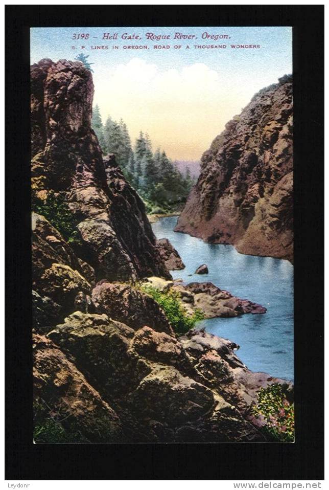 Hell Gate, Rogue River, Oregon - S.P. Lines In Oregon, Road Of A Thousand Wonders - Autres & Non Classés