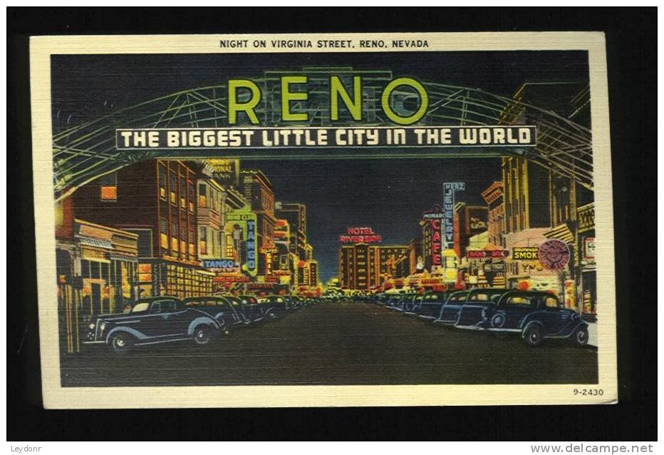 Night On Virginia Street Reno -  Nevada 1939 - Reno