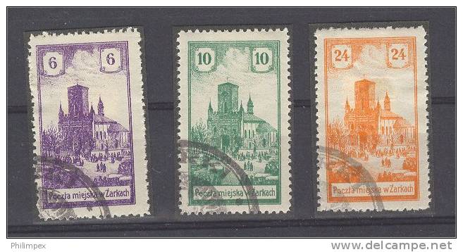 POLAND, ZARKI, LOCAL POST FULL SET 1918, VFU! - Used Stamps