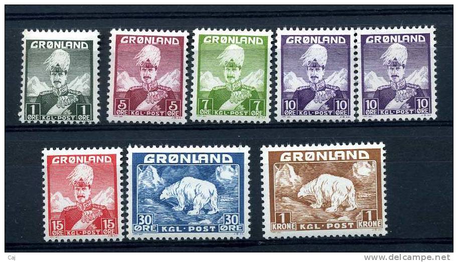 Groenland  -  1938-46  :  Yv  1-9  * - Ungebraucht