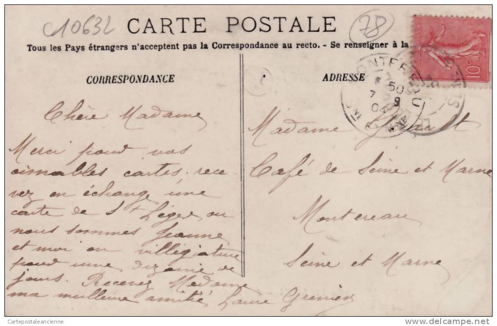 Peu Commun 78 Saint LEGER YVELINES RUE SOLITAIRE HOTEL RESTAURANT EPICERIE MERCERIE Postée 07.09.1904 ¤ DELECRAY ¤C10632 - St. Leger En Yvelines