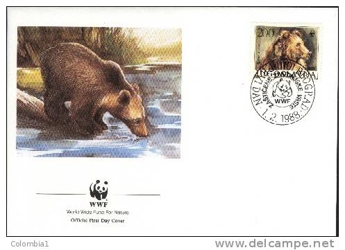 YOUGOSLAVIE Lettre WWF Du 1/2/1988 OURS BRUN 2 - Storia Postale