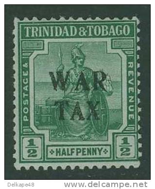 Trinidad & Tobago 1917 Mi 81 + "WAR TAX" ** Virgin Brittannia - Heraldic / Maagd Brittannia / Escutcheon - - Postzegels