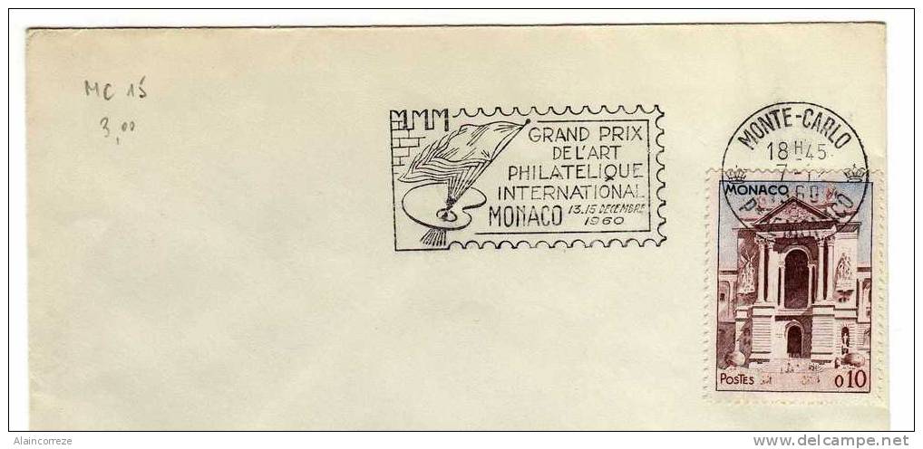 Flamme Monaco "Grand Prix De L'art Philatélique International 13-15 Décembre 1960" Drapeau Peinture - Postmarks