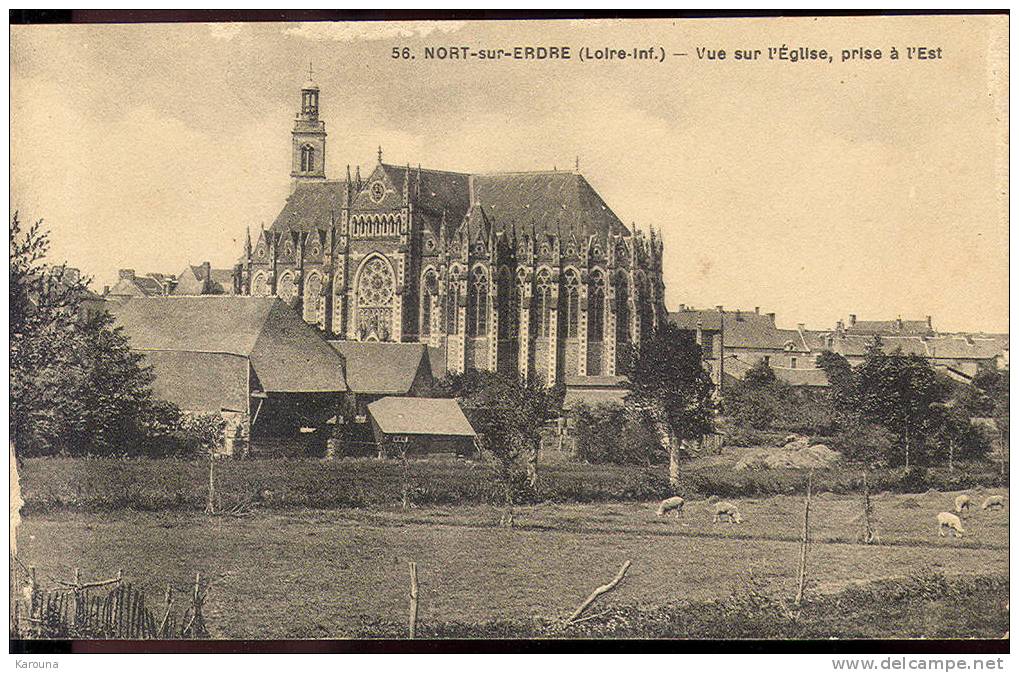 44 - NORT SUR ERDRE  -  Vue Sur L'Eglise ,prise De L'Est - 1925 - Nort Sur Erdre