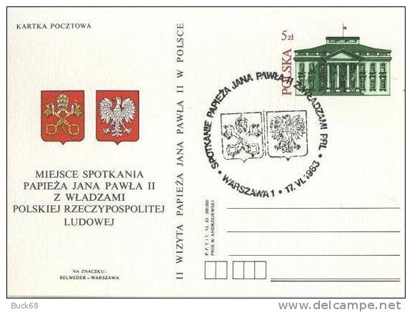 POLOGNE POLEN POLSKA Entier Postal (6) : 2ème Visite Du Pape Jean-Paul II (20 Juin 1983) - Blocchi E Foglietti