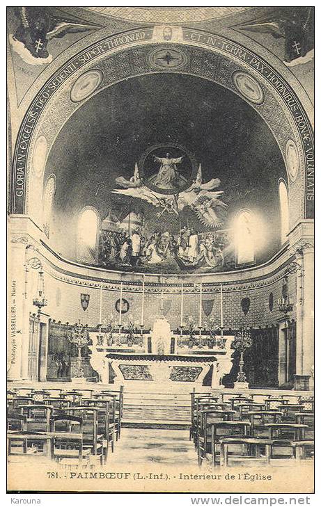 44  - PAIMBOEUF - Intérieur De L'Eglise - 1919 - Paimboeuf