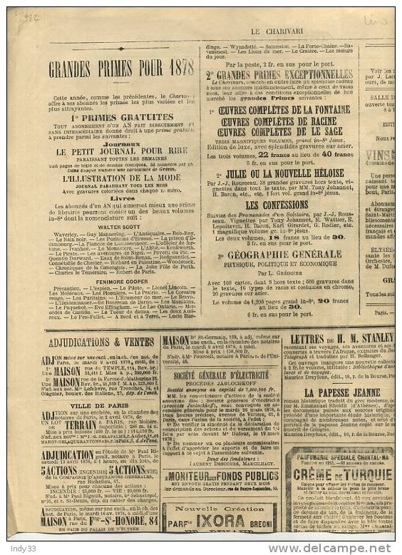 - "ACTUALITES" PAR CHAM . GRAVURE DU JOURNAL "LE CHARIVARI" . 2e 1/2 DU XIXe S. - Railway