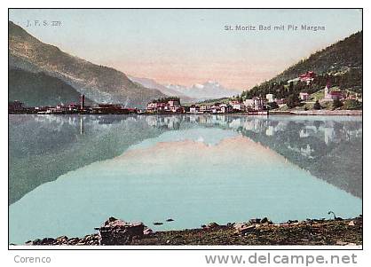 CH   SAINT MORITZ    BAD MIT PIZ MARGNA   Circulée 1913 - Saint-Moritz