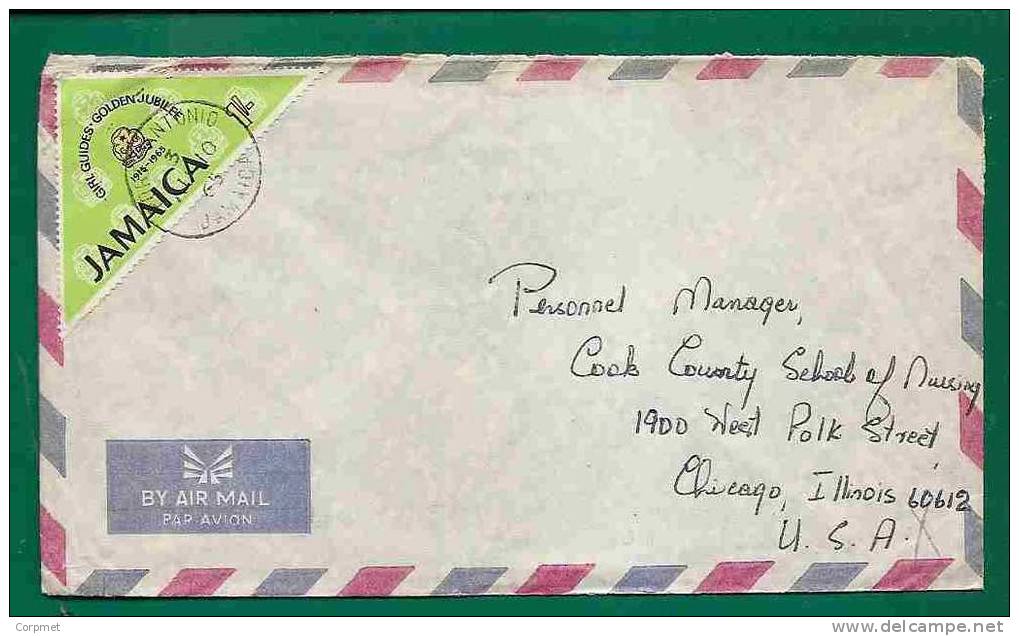 JAMAICA - VF TRIANGULAR GIRL GUIDES STAMP On COVER From PORT ANTONIO To CHICAGO - Jamaica (1962-...)