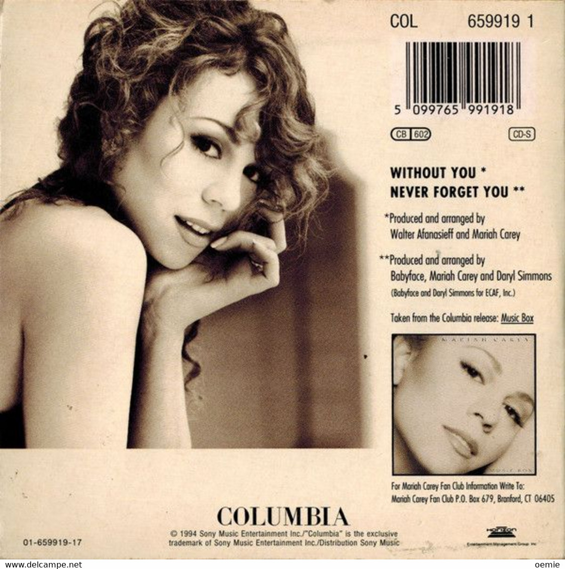 MARIAH  CAREY   /  WITHOUT YOU NEVER FORGET YOU  //   2 TITRES  CD SINGLE   COLLECTION - Altri - Inglese