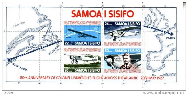 Mint Samoa Mini Sheet - Feuiilet Neuf De Samoa - Aviation - Samoa (Staat)