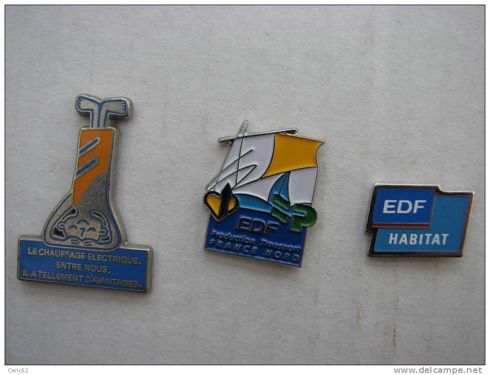 LOT DE 3 PINS EDF - EDF GDF