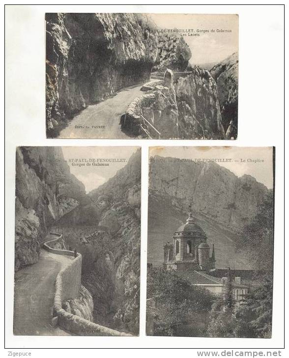 C P A   ST-PAUL-DE-FENOUILLET (3 Cartes)  Le Chapitre Et Les Gorges De Calamus - Autres & Non Classés