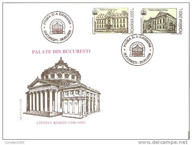 Romania 2000 FDC/ Castles In Bucharest/ Set X 2 Fdc - FDC