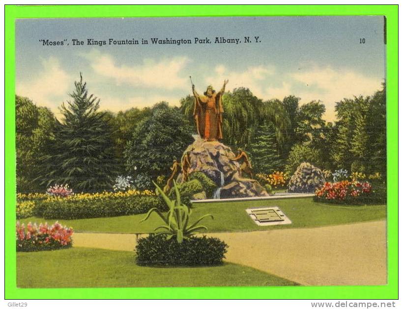 ALBANY, NY - MOSES, THE KINGS FOUNTAIN IN WASHINGTON PARK - HAMILTON NEWS CO - - Albany